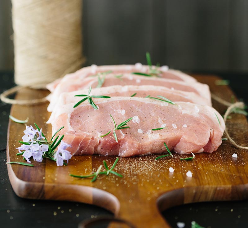 Seasoned pork loin steaks