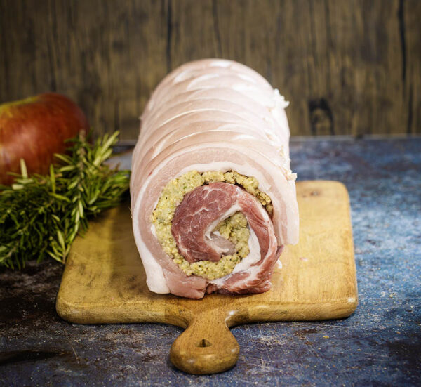 Grasmere Farmhouse Pork Belly Joint stuffed with Sage and Onion Stuffing