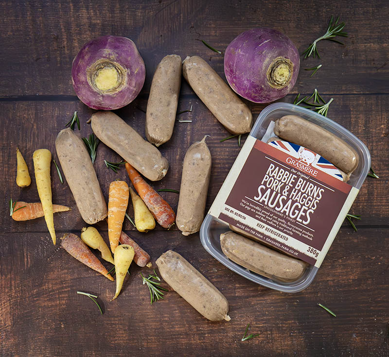 _22A8097 Grasmere Rabbie Burns Pork Haggis Sausages web1 Grasmere Rabbie Burns Sausages