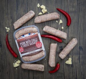 Grasmere Pork with Chilli & Cheese Sausages 380g pack - Limited Edition