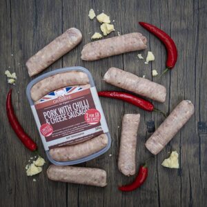 Grasmere Pork with Chilli & Cheese Sausages 380g pack - Limited Edition